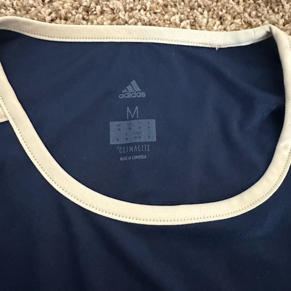 Adidas Blue and Cream Climalite Tee - Picture 3 of 4